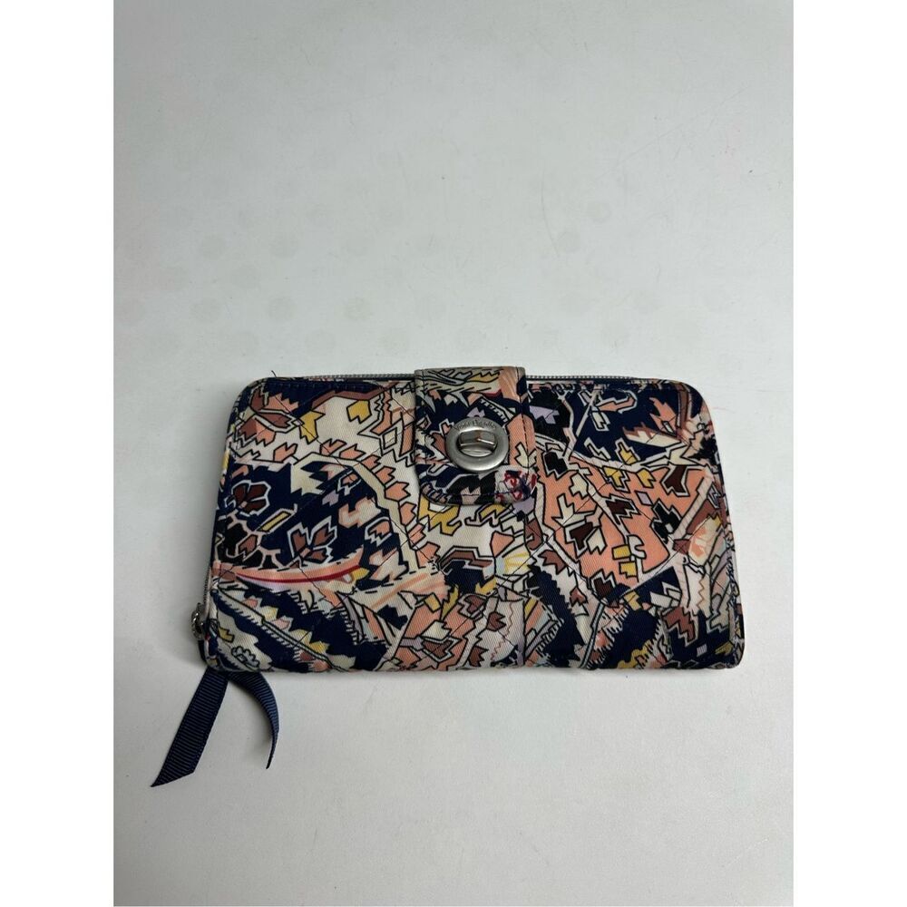 Vera Bradley Discontinued W- RFID Turnlock Zipper Wallet in Cotton Soft Quilted